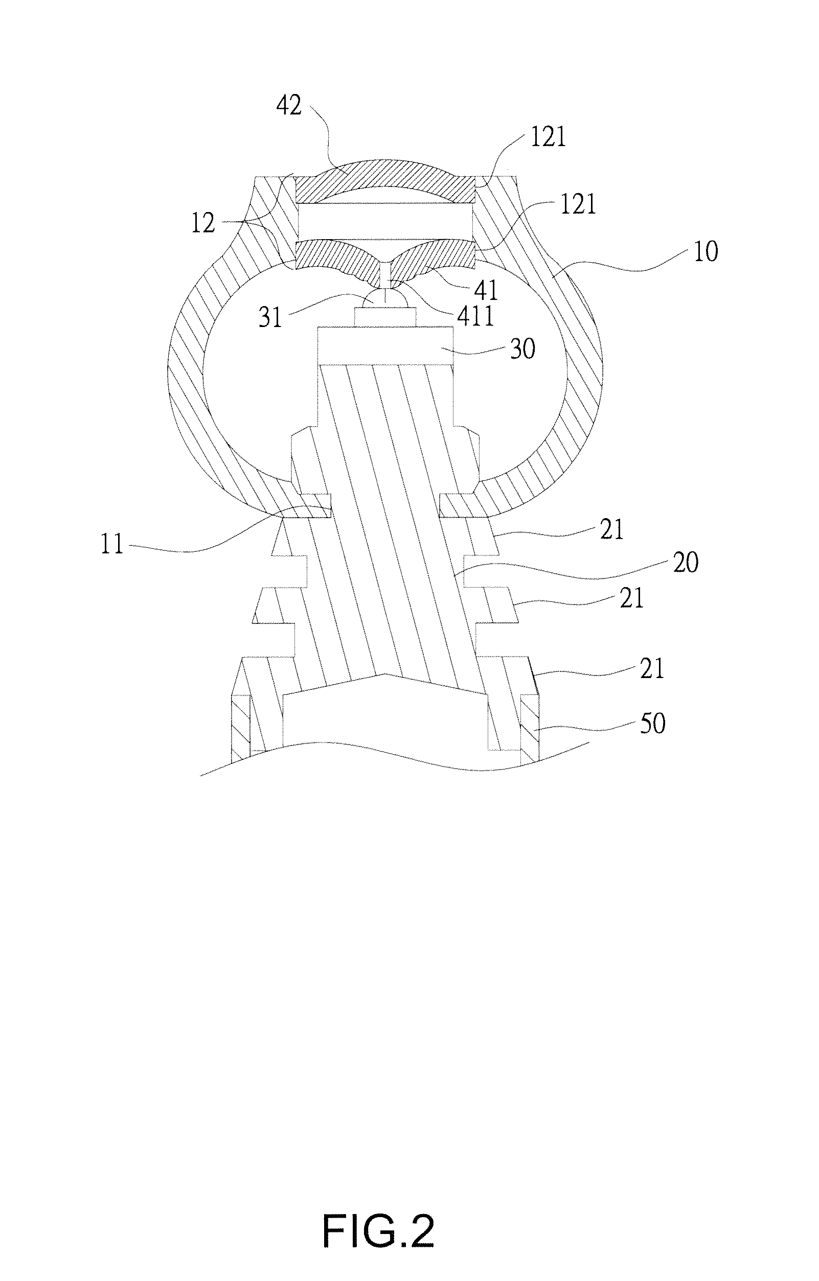 Tungsten-Filament-Like Light-Emitting Diode Lamp Structure