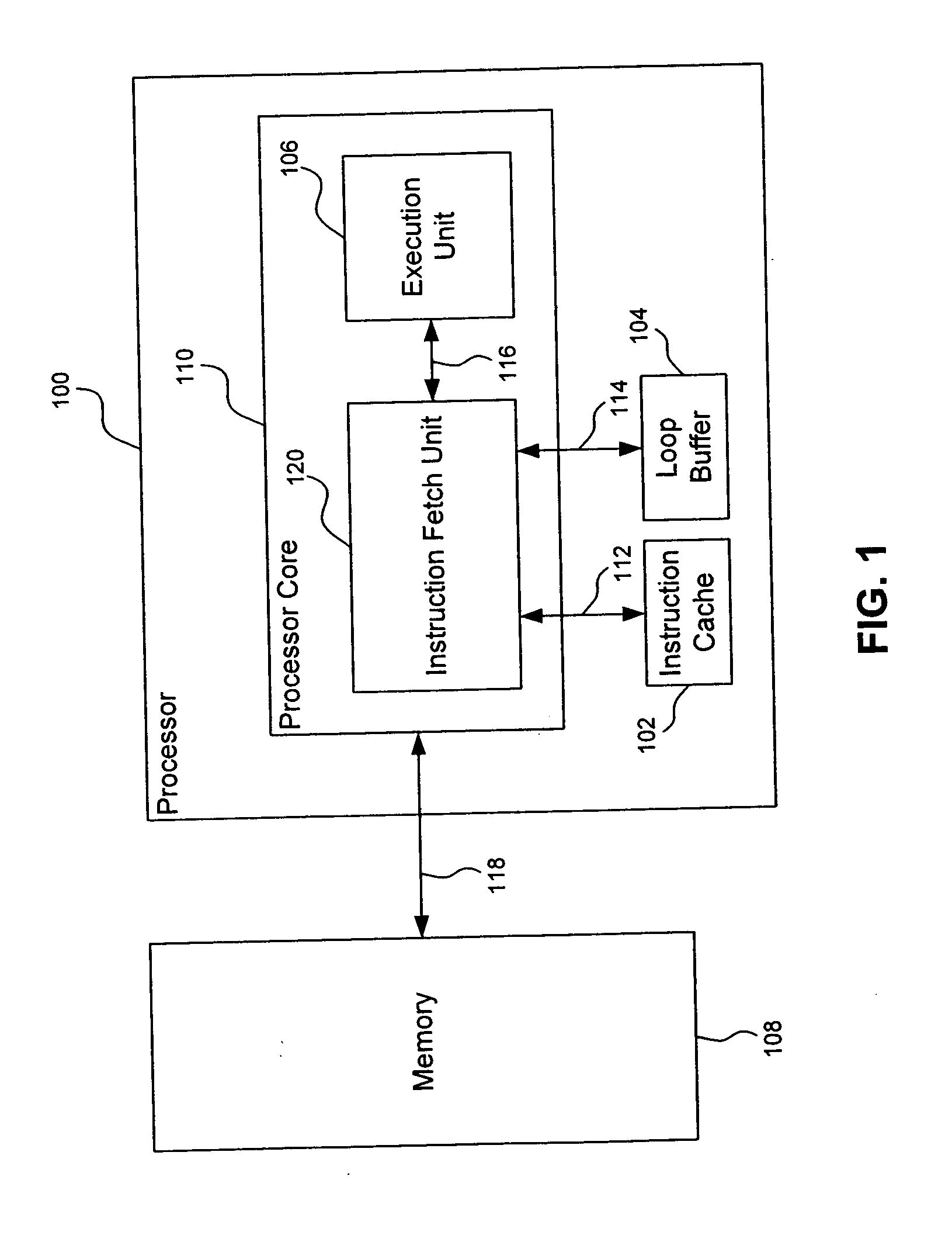 Processor utilizing a loop buffer to reduce power consumption