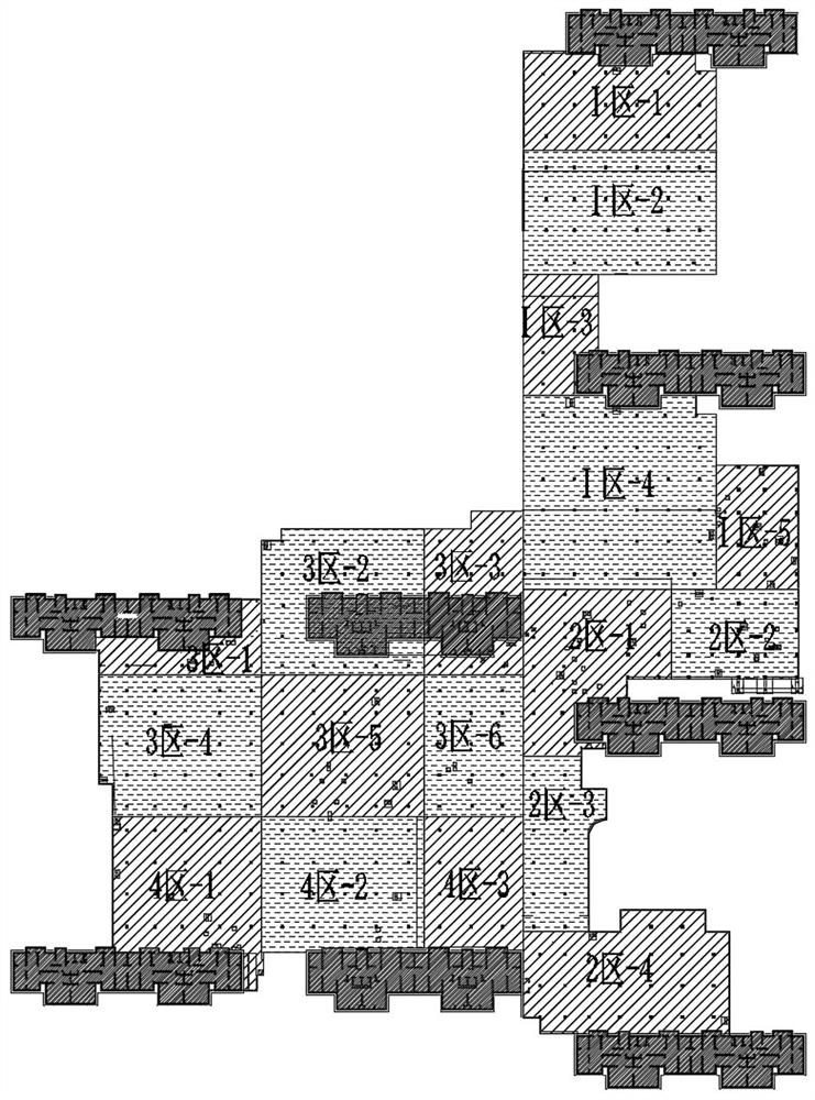 Construction method for canceling settlement post-cast strip in jump warehouse operation