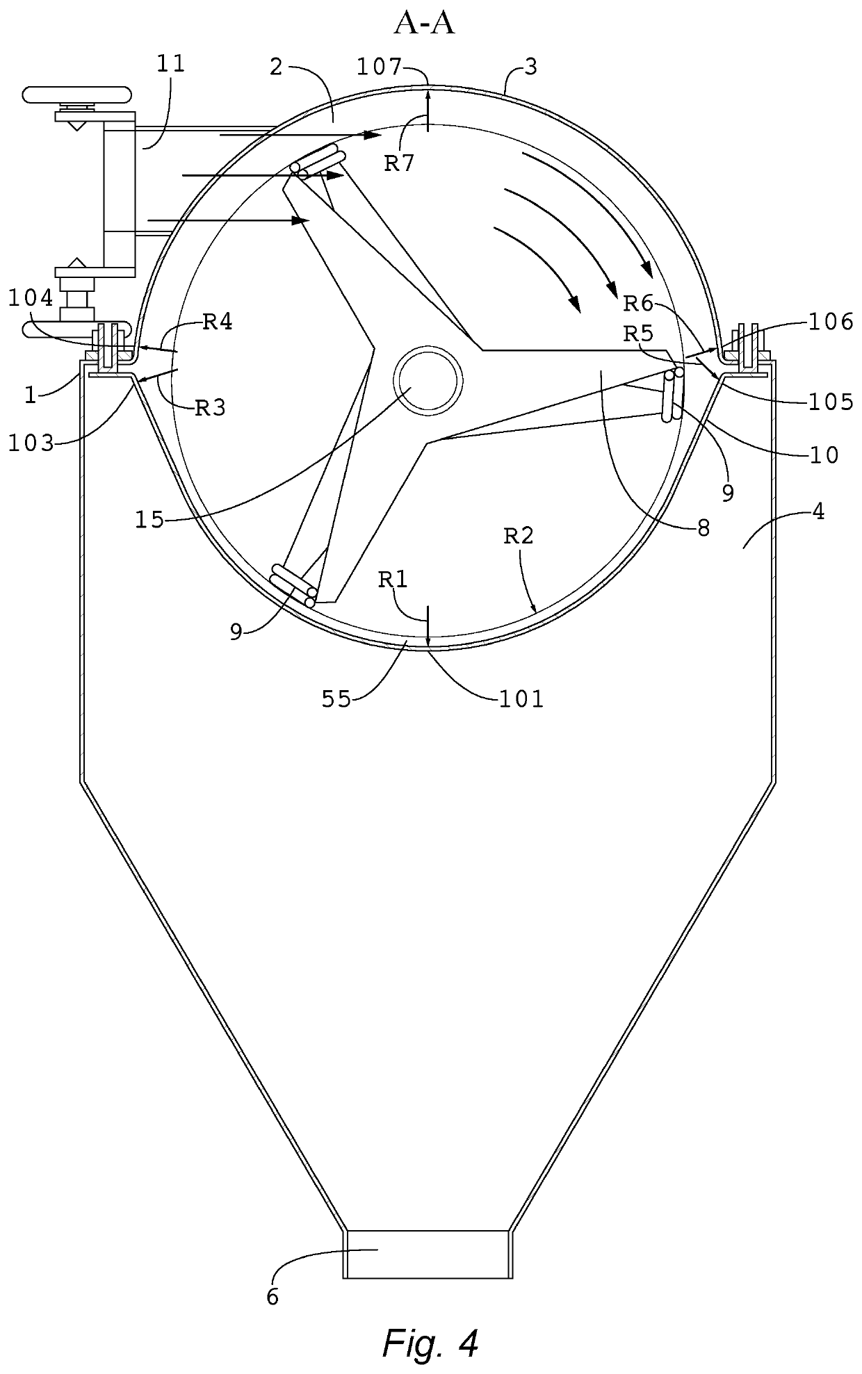 Method for separating fine fractures and coarse fractures using a vacuum