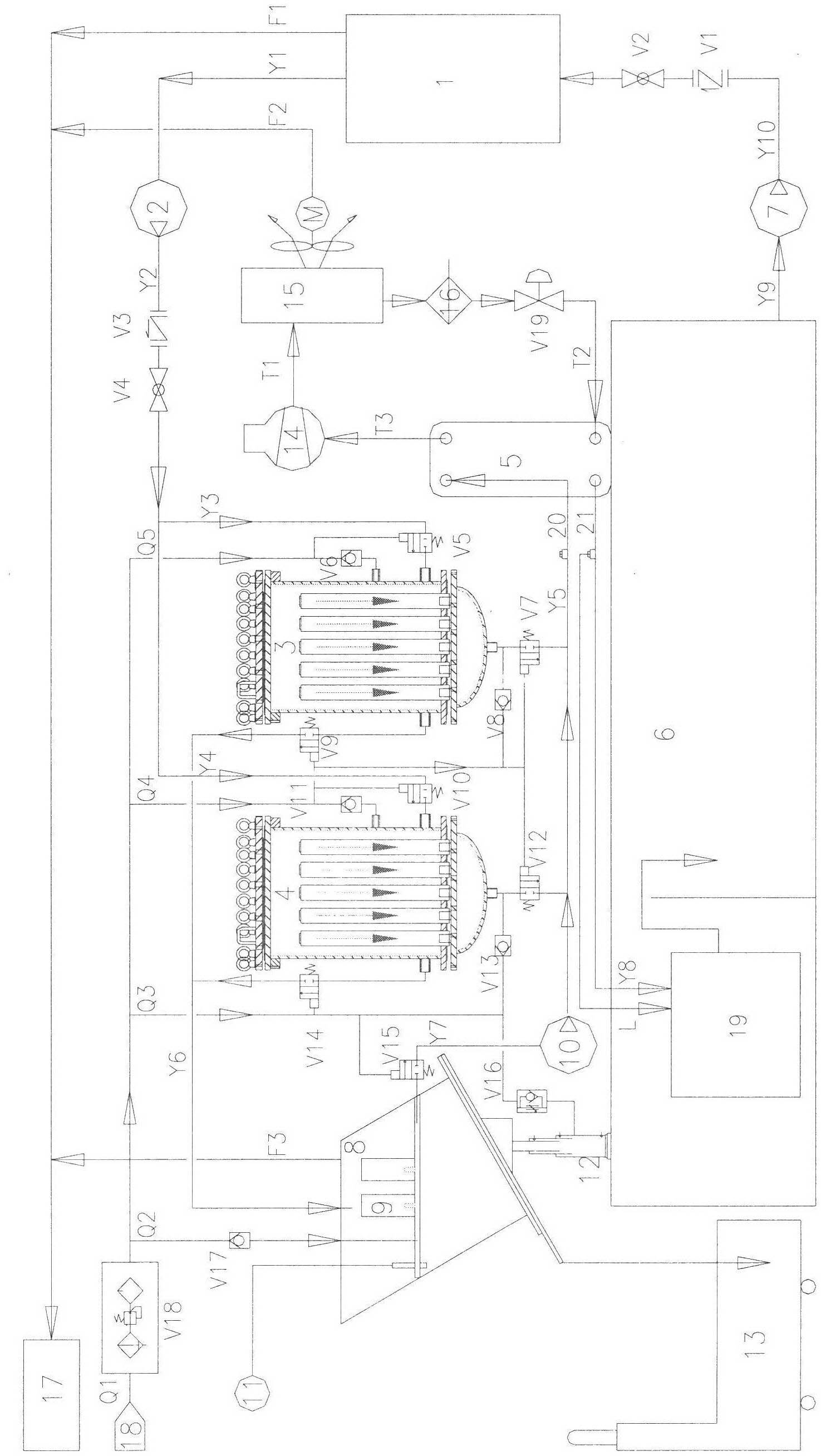 Modular constant-temperature multi-filter cylinder oil mist purifying and deslagging filtration system