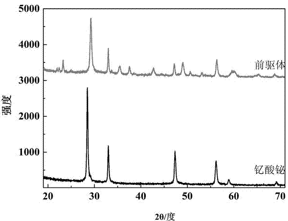 Bismuth yttrate nanorod as well as preparation method and application thereof