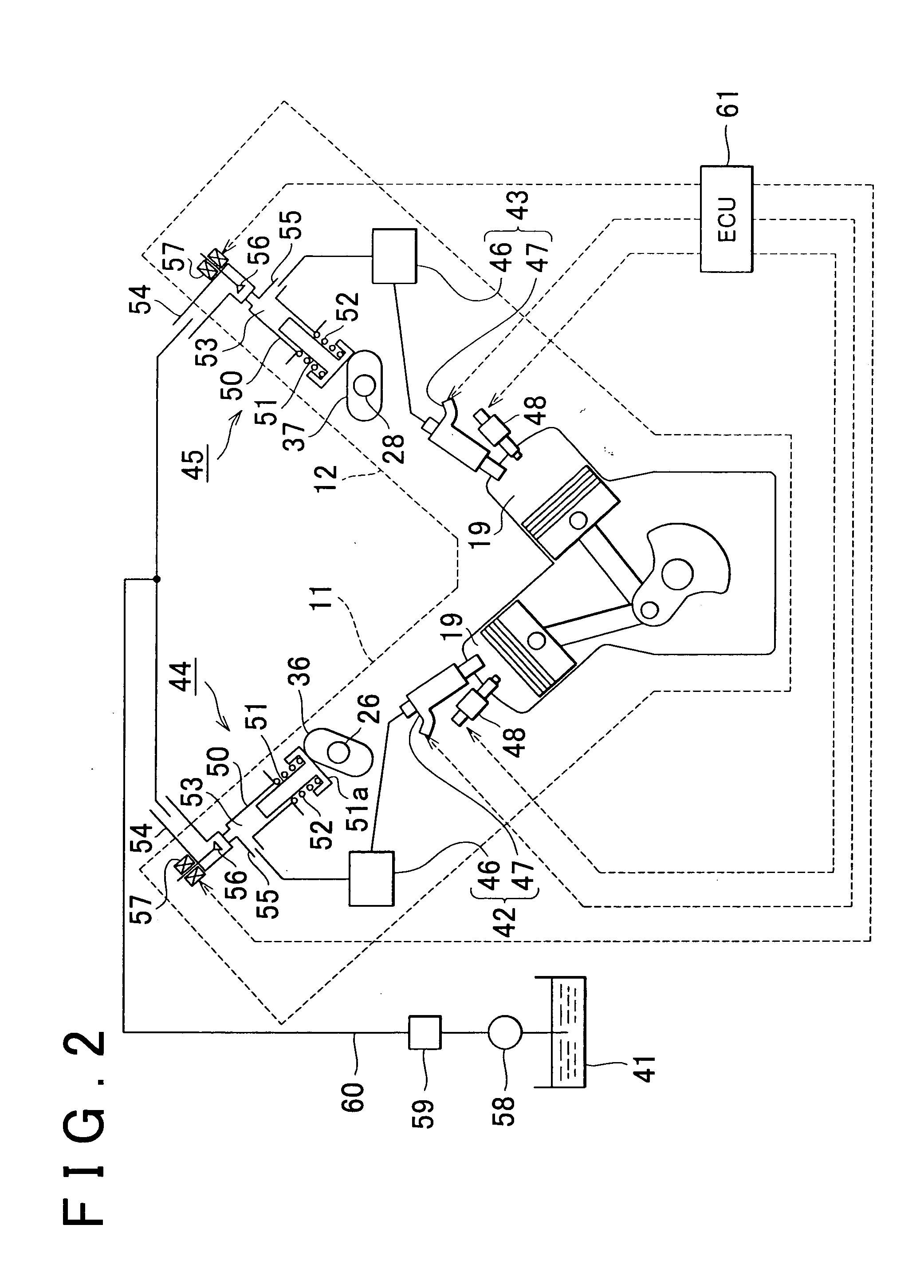 Valve system of V-type engine