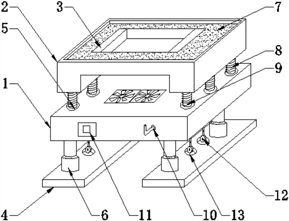 Electromechanical equipment installation supporting base with heat dissipation function