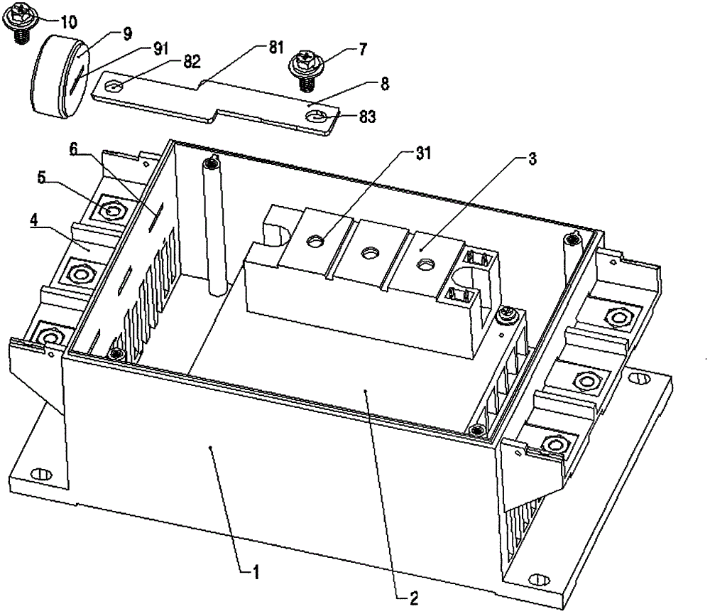 Soft starter with current detection apparatus without screw and buckle for fixation