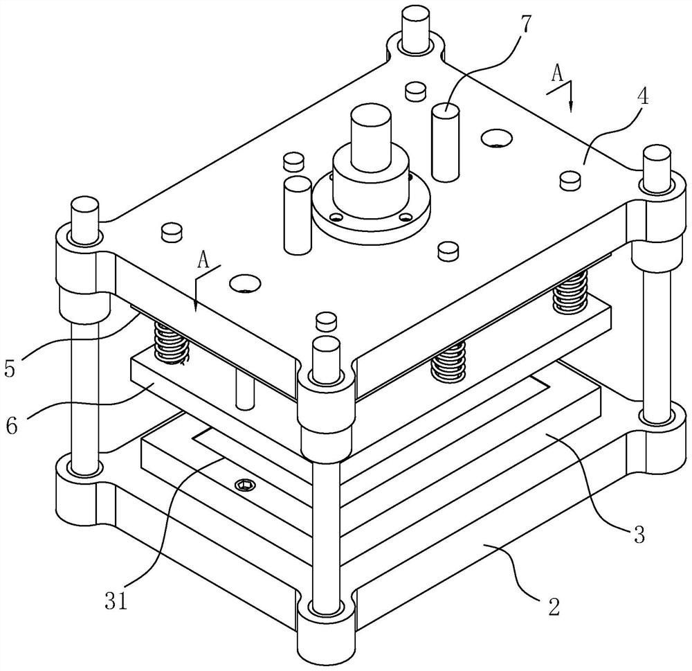 Mould pressing device for fluorescent glue for illumination and illumination production process