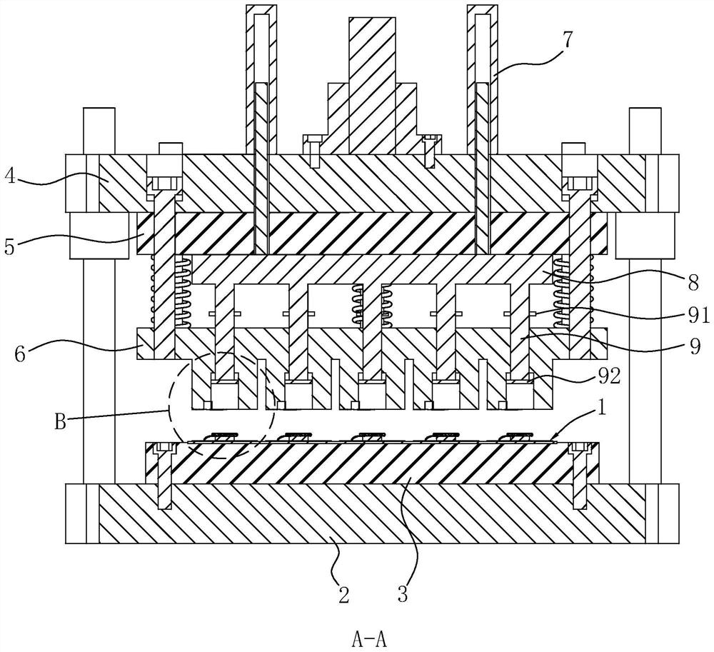 Mould pressing device for fluorescent glue for illumination and illumination production process