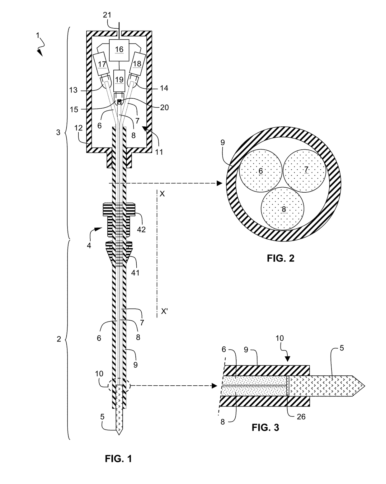 Downhole fluid properties analysis probe, tool and method