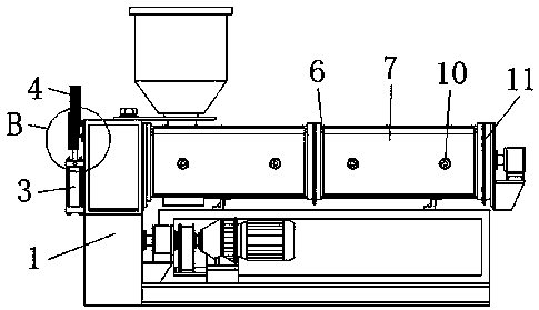 High molecular material extrusion molding device