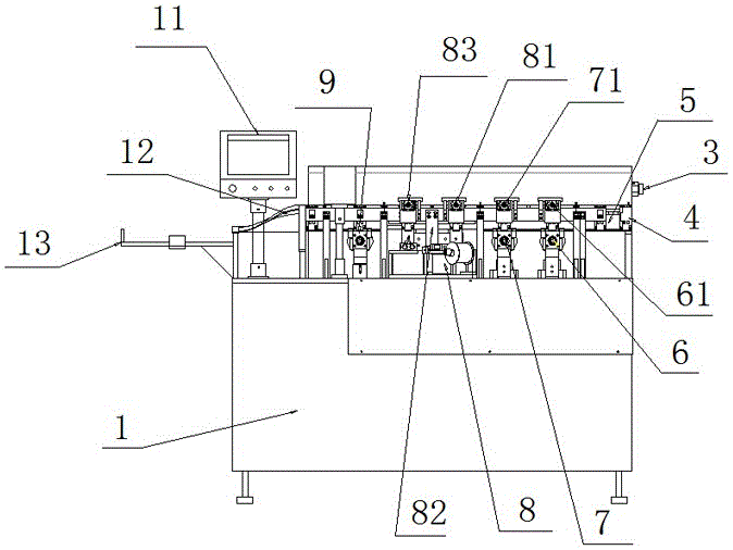 A multi-core wire stripping pre-tin cutting machine