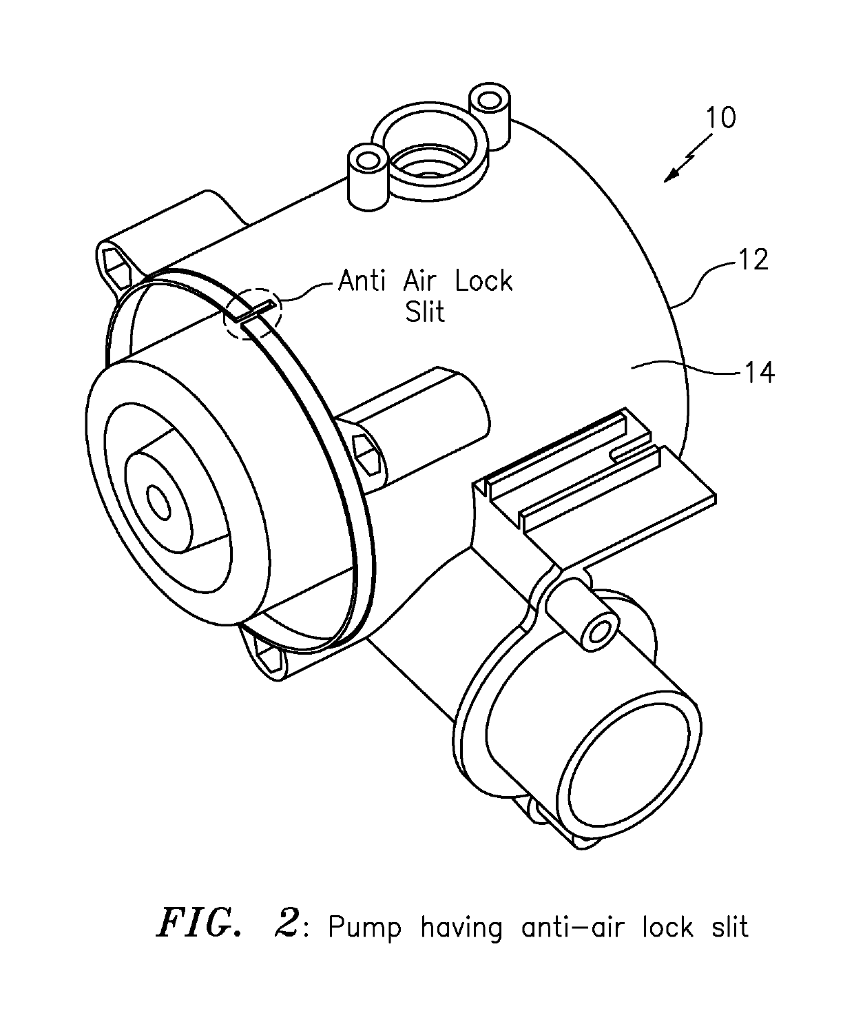 Technique for preventing air lock through stuttered starting and air release slit for pumps