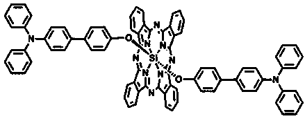 Triphenylamine-based branch ligand substituted silicon phthalocyanine, preparation method and application thereof