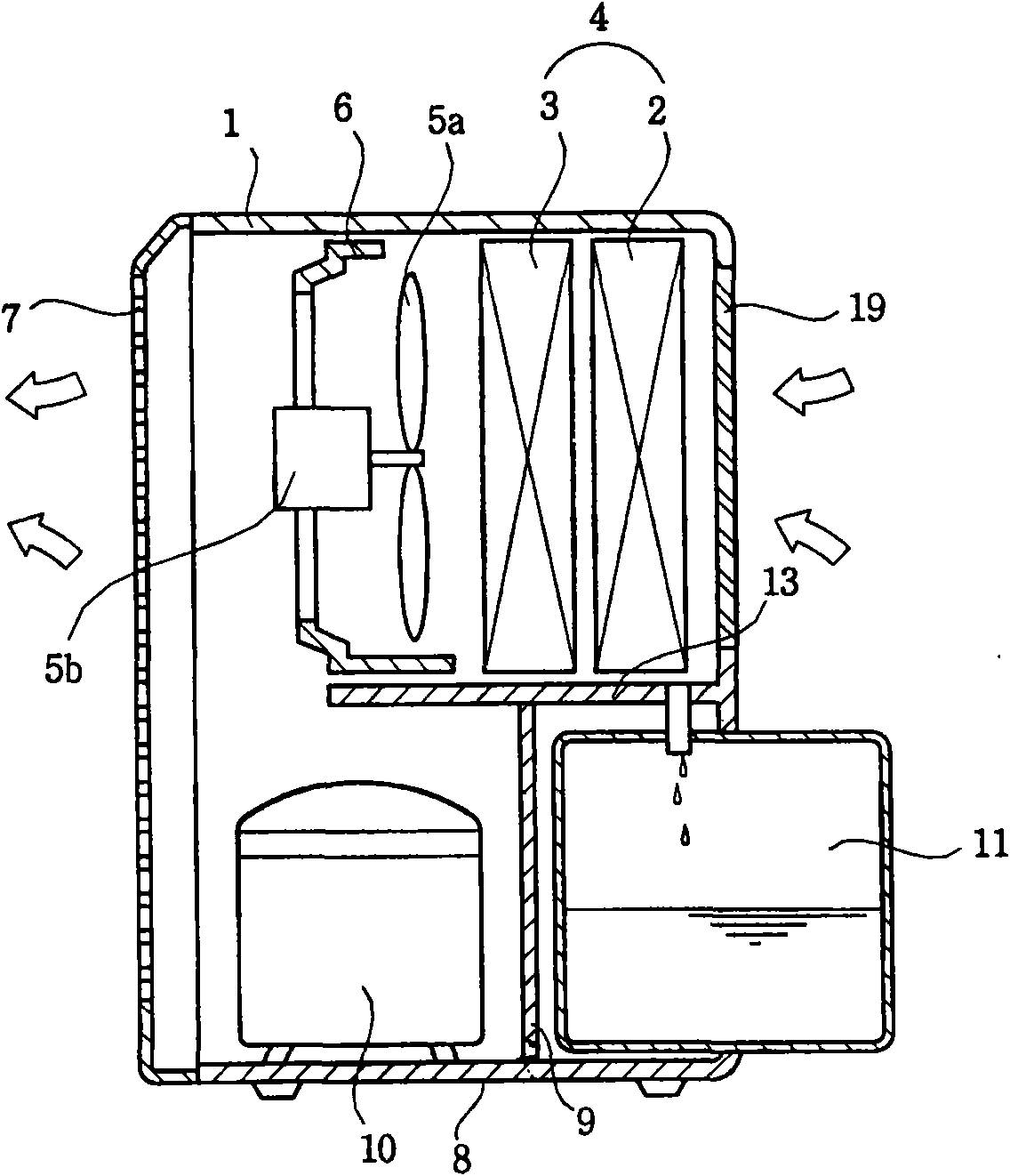 Dehumidifier with function of movable air conditioner