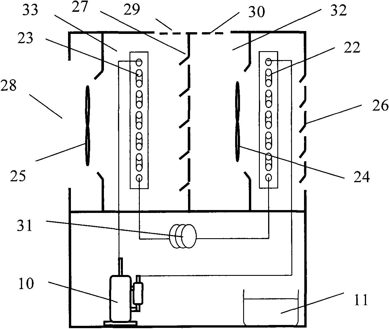 Dehumidifier with function of movable air conditioner