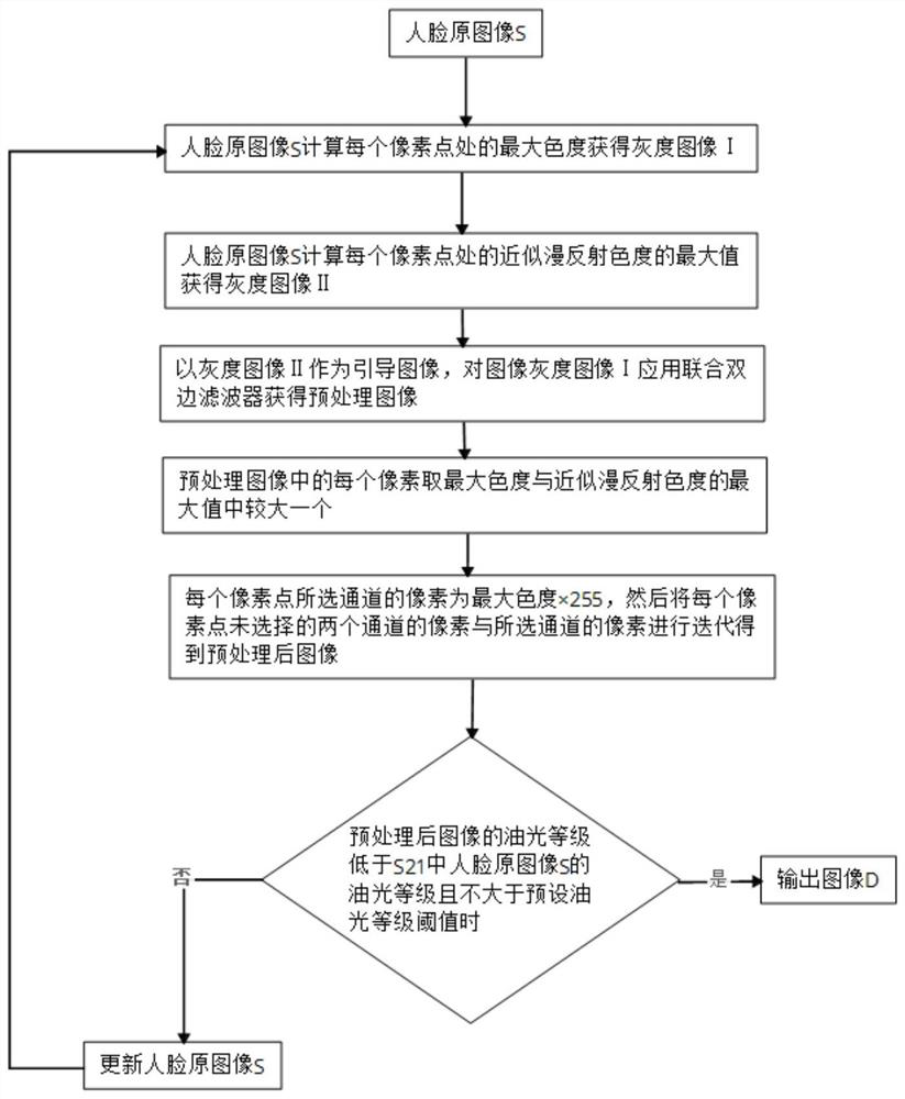 Method for removing oil gloss of face image