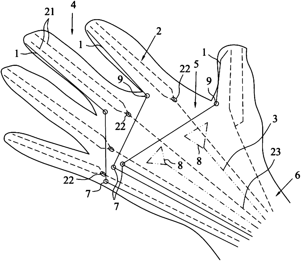 Flexible glove assembly for rehabilitation training