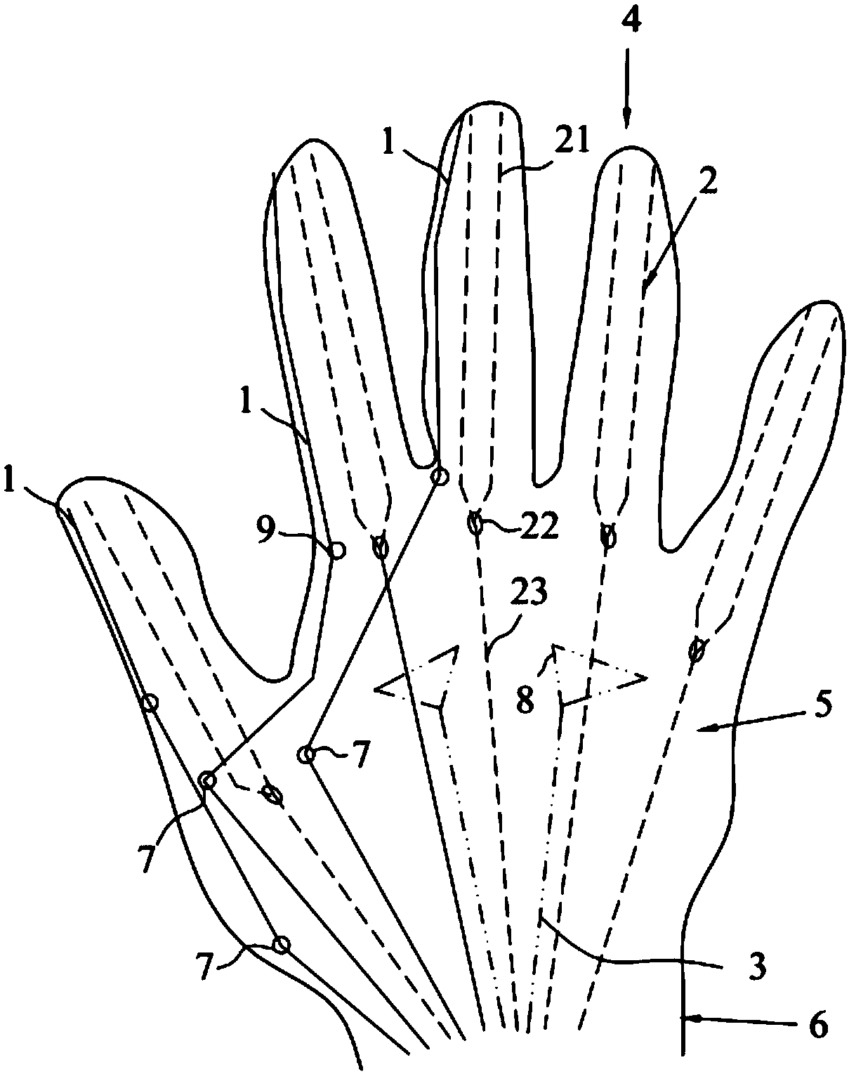 Flexible glove assembly for rehabilitation training