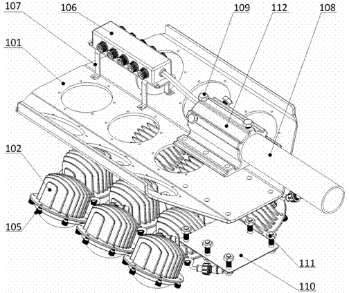 LED (light-emitting diode) street lamp using lamp shell as mounting interface support structure