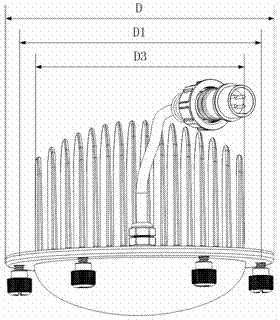 LED (light-emitting diode) street lamp using lamp shell as mounting interface support structure