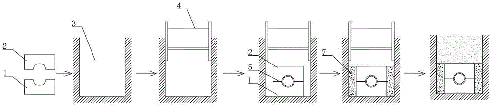 Municipal blowdown pipeline laying construction method