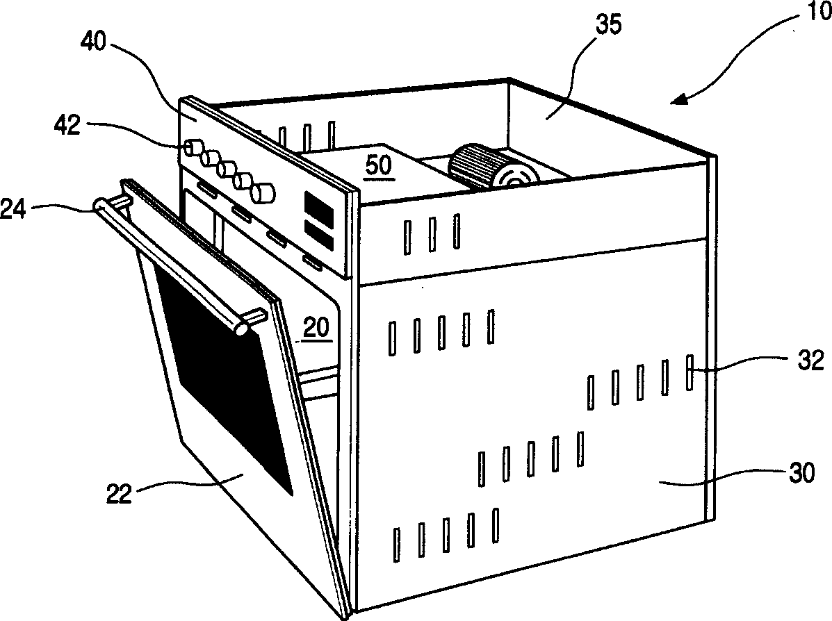 Electric coutrol chamber cooling system for electric oven