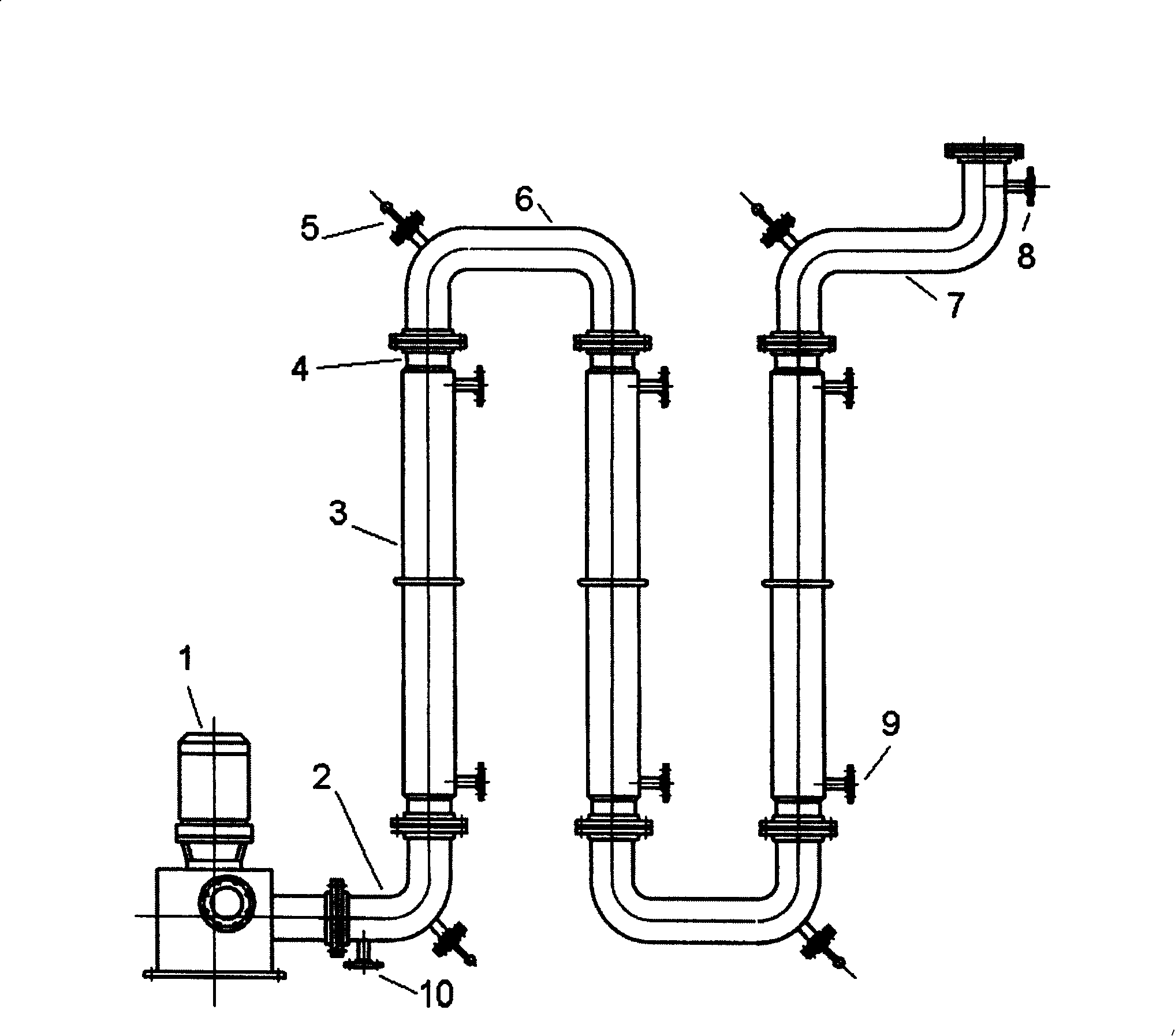 Oscillatory flow tubular reactor of balking ring baffle