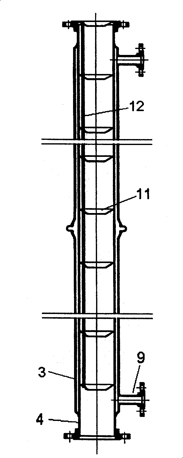 Oscillatory flow tubular reactor of balking ring baffle