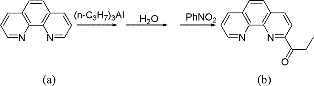 Ethylene oligomerization catalyst composition containing 1, 10-phenanthroline amino-iron (II) complex substituted by propionyl