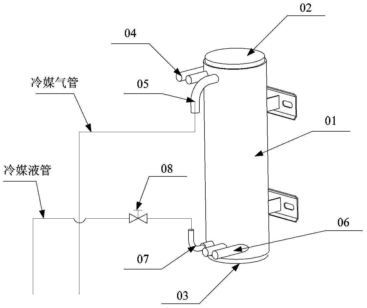 Oil return control system based on shell-and-tube heat exchanger