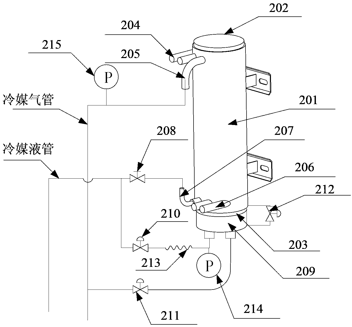 Oil return control system based on shell-and-tube heat exchanger