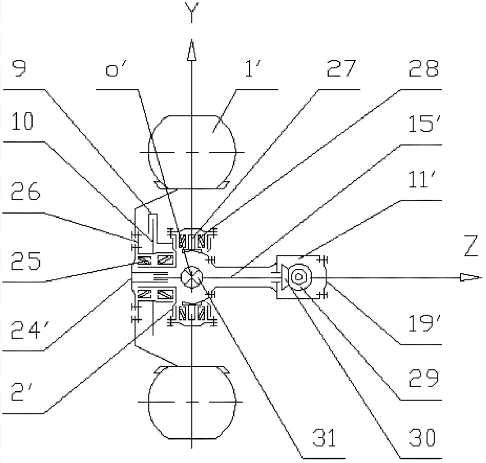 Rhomboid wheel-arranged cross-shaped axle 4WD (4 wheel drive) mechanism