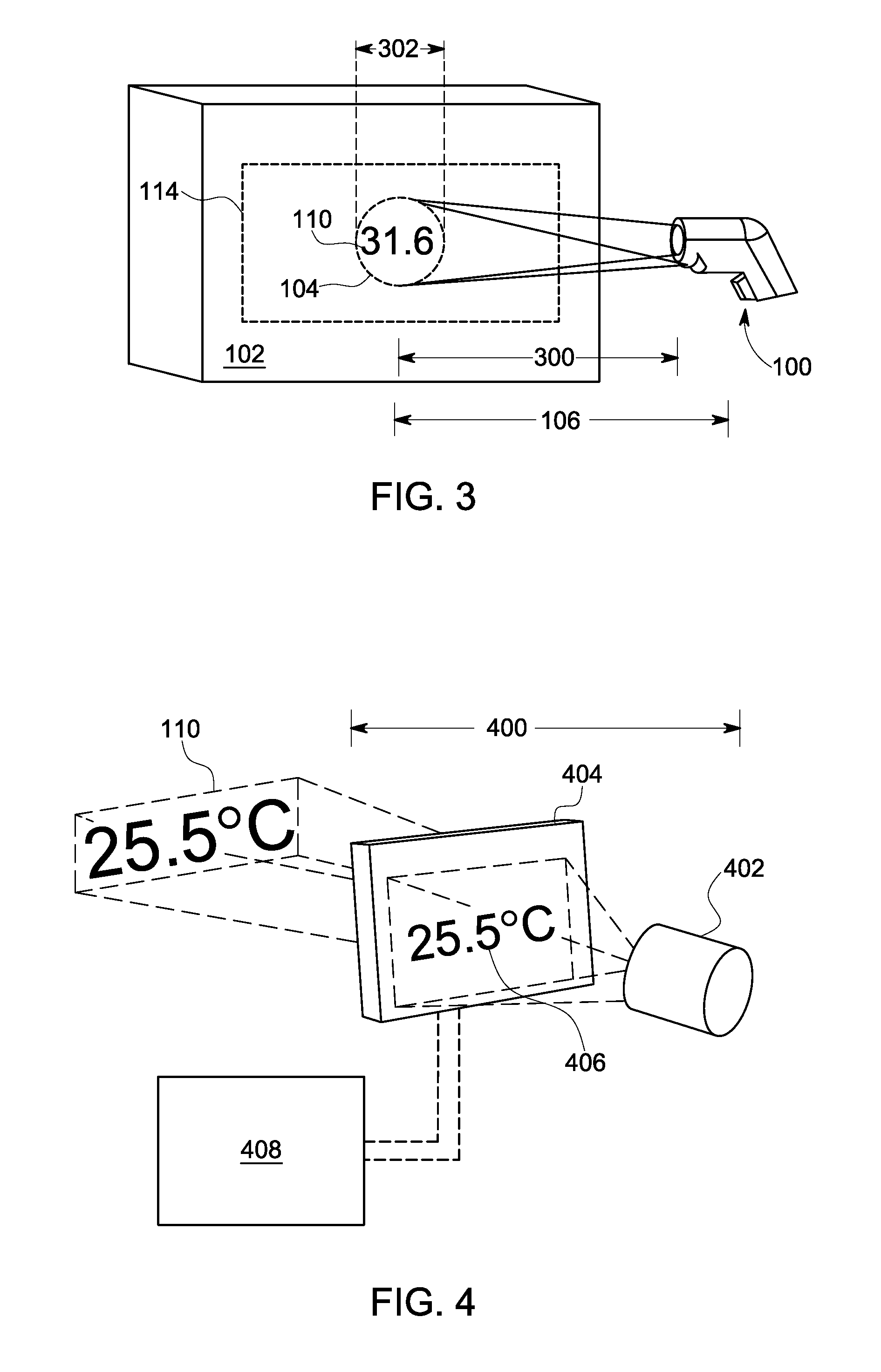 Method and apparatus for displaying the temperature of an object