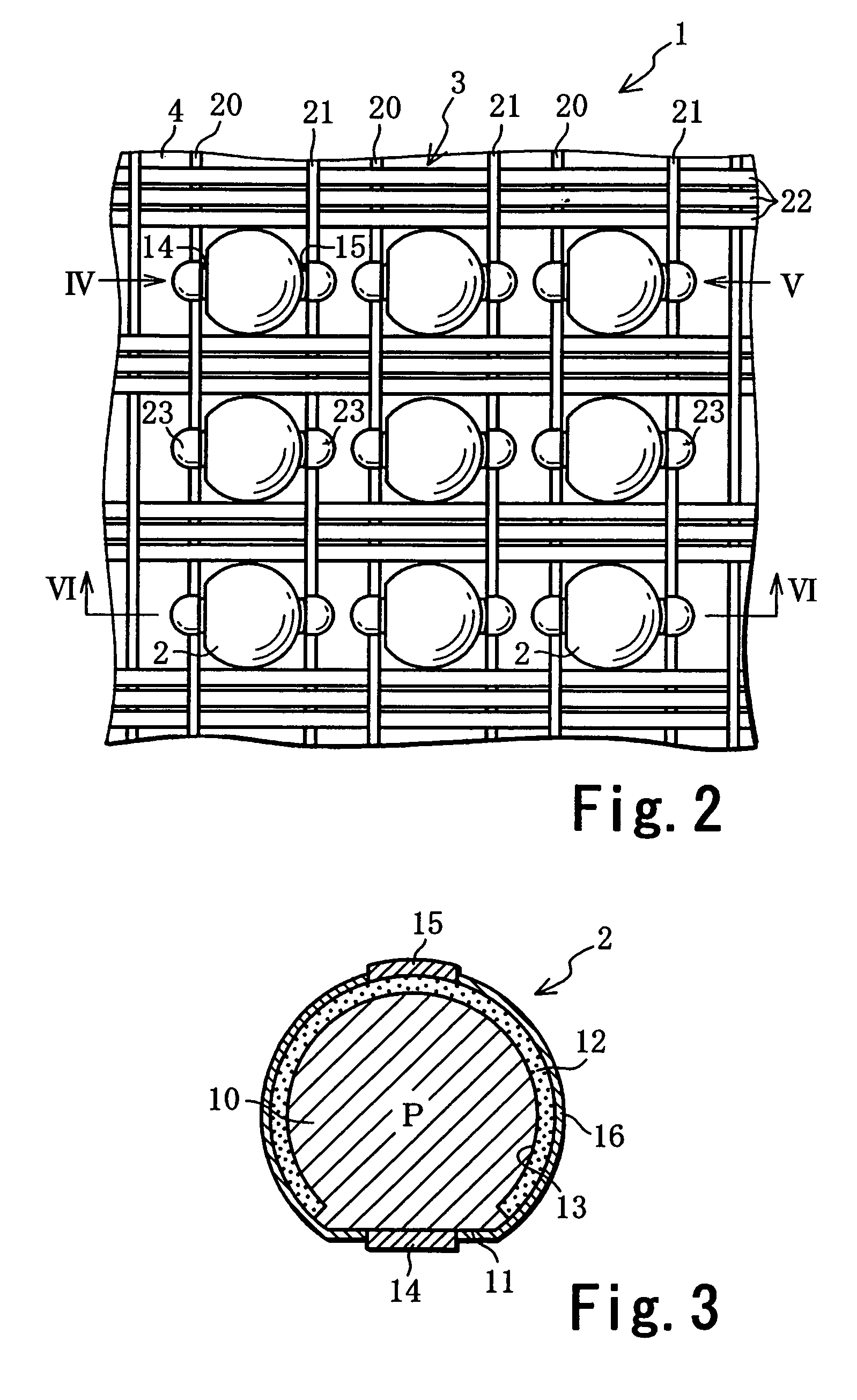 Light receiving or light emitting modular sheet and process for producing the same