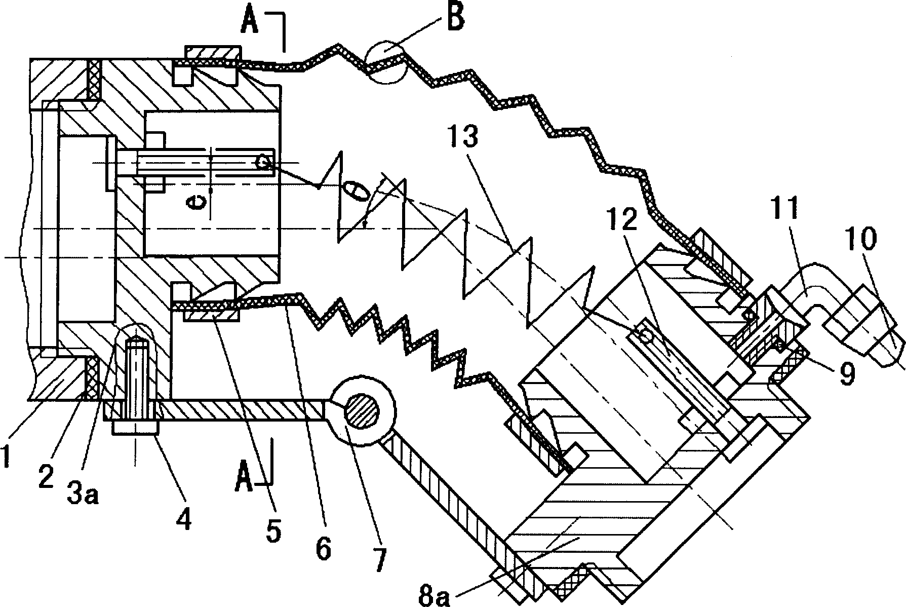 Fluid driven, single-freedom and flexible bending joint