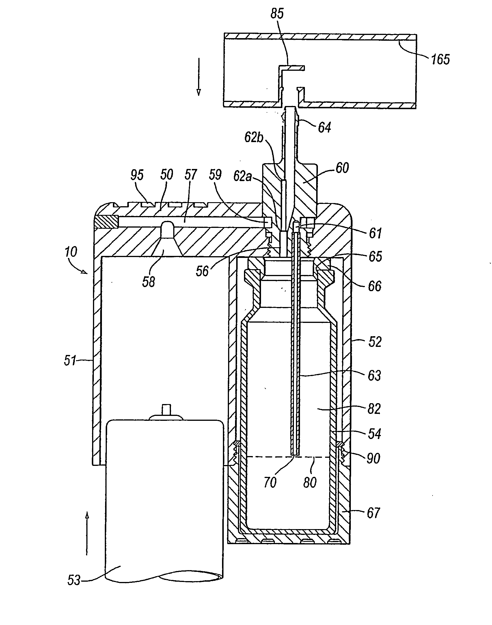 Delivery device for a powder aerosol