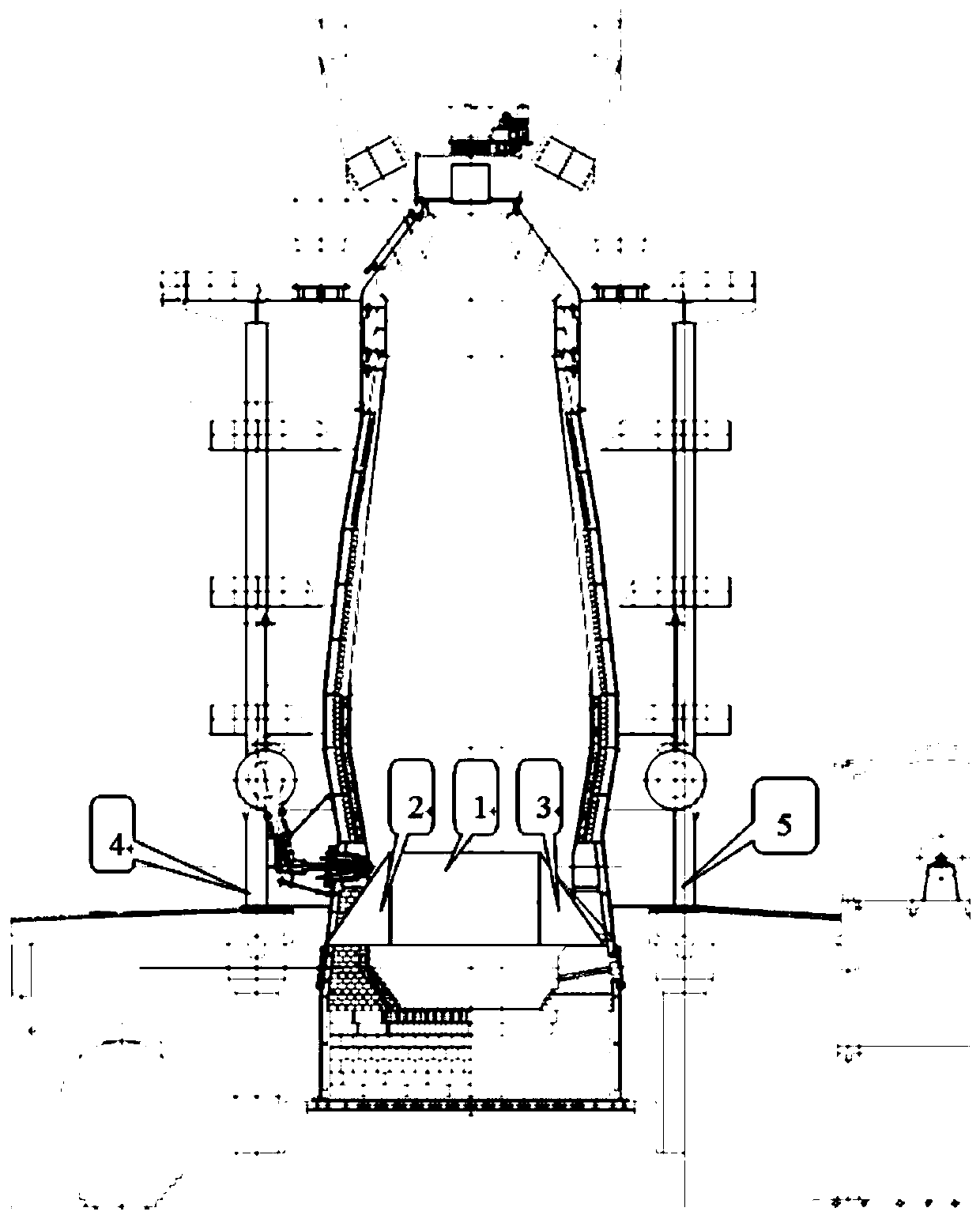 Method for directional dumping demolition of blast furnace body