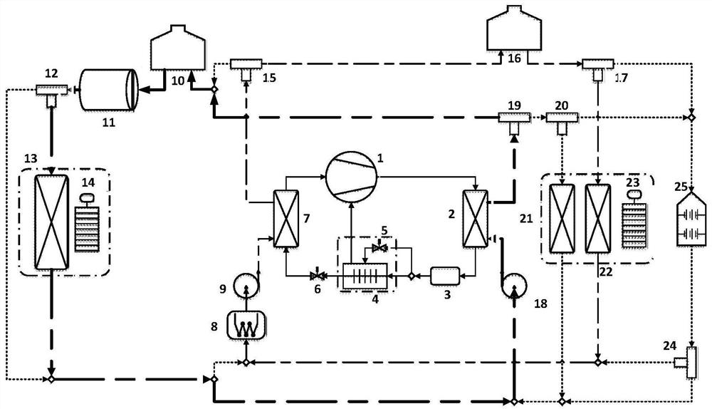 Indirect low-temperature heat pump system