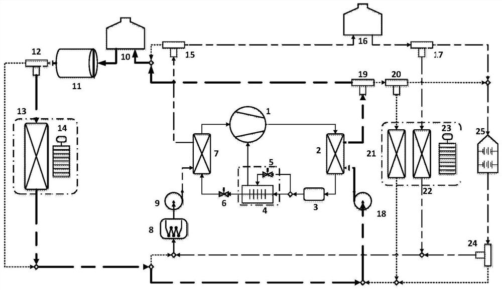 Indirect low-temperature heat pump system