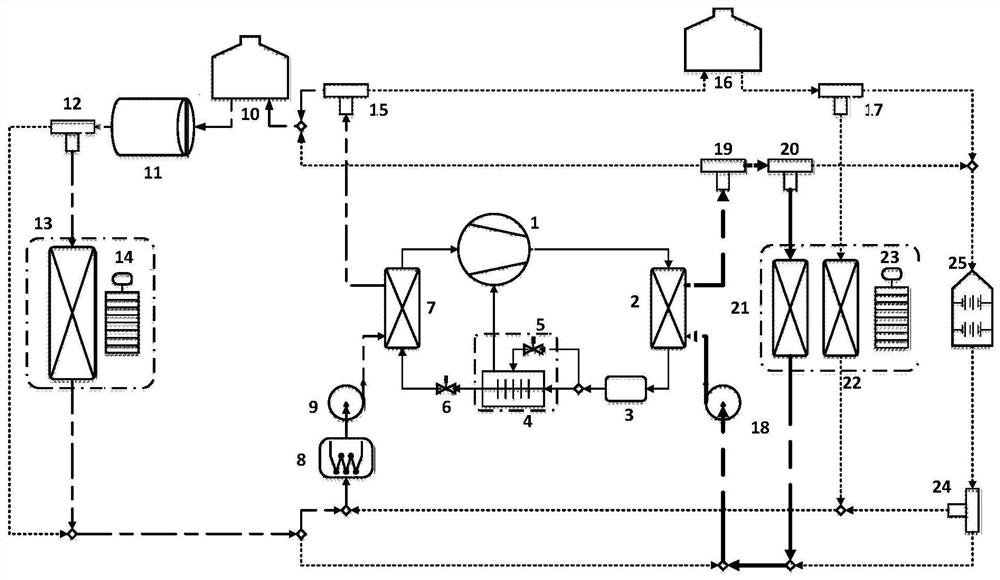 Indirect low-temperature heat pump system