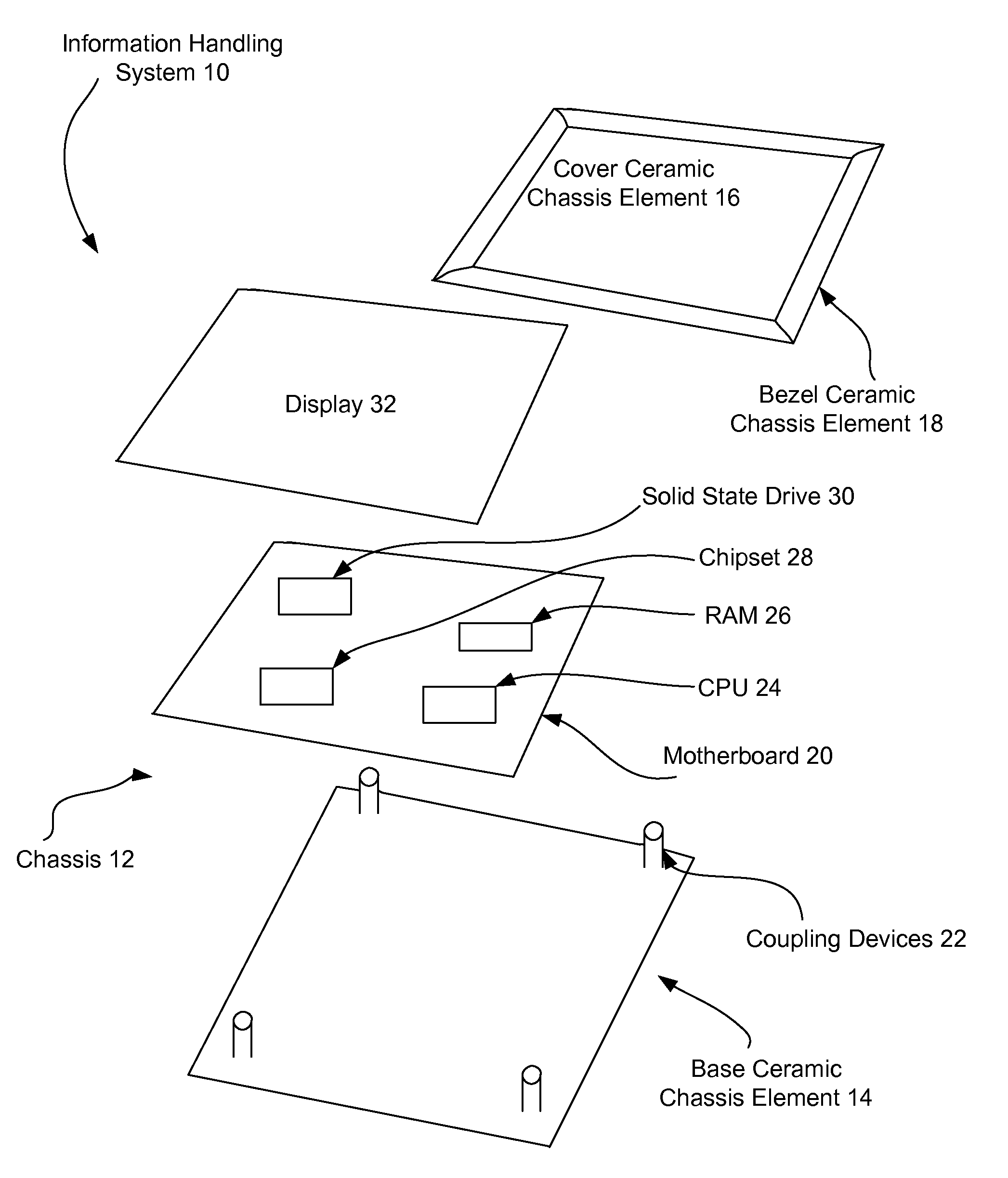 Metal ceramic chassis for portable devices