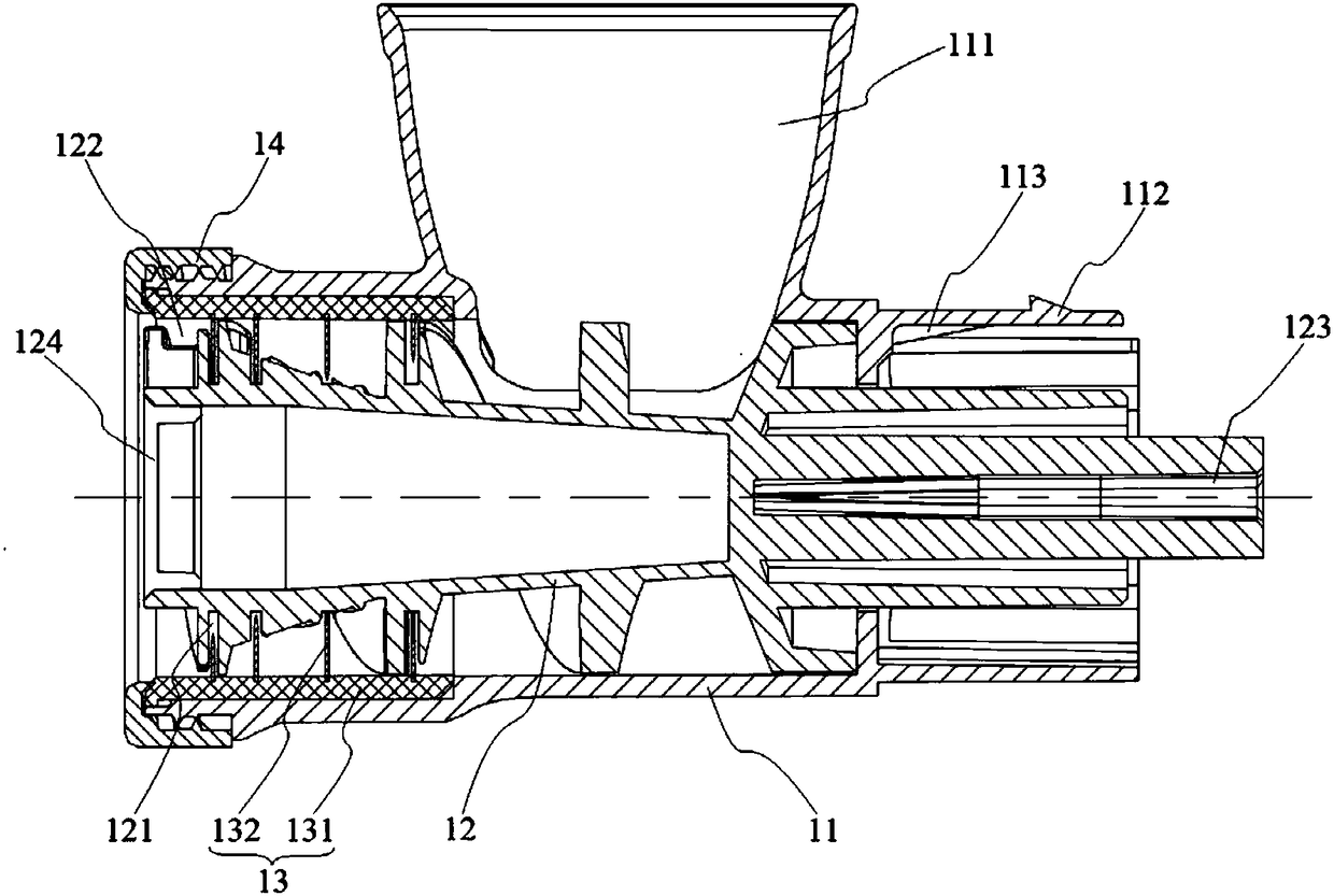 A labor-saving grinding mechanism and a meat grinder using it