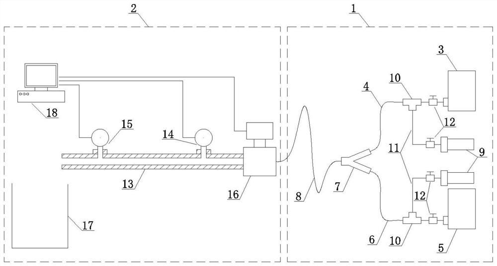 A two-component quick-setting slurry rheological parameter testing device and testing method