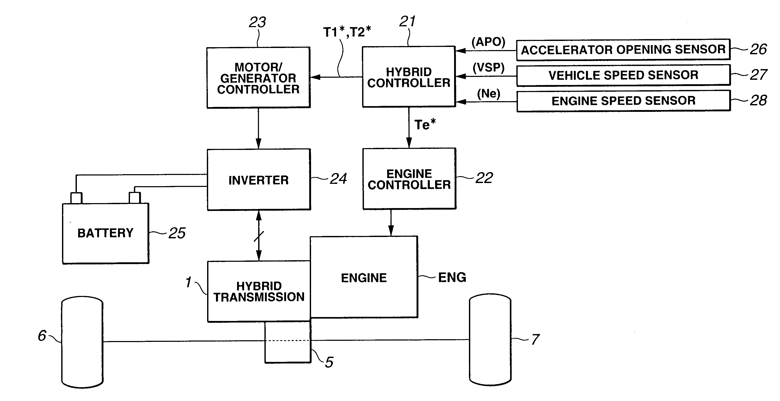 Hybrid transmission and mode-shift control for hybrid vehicle