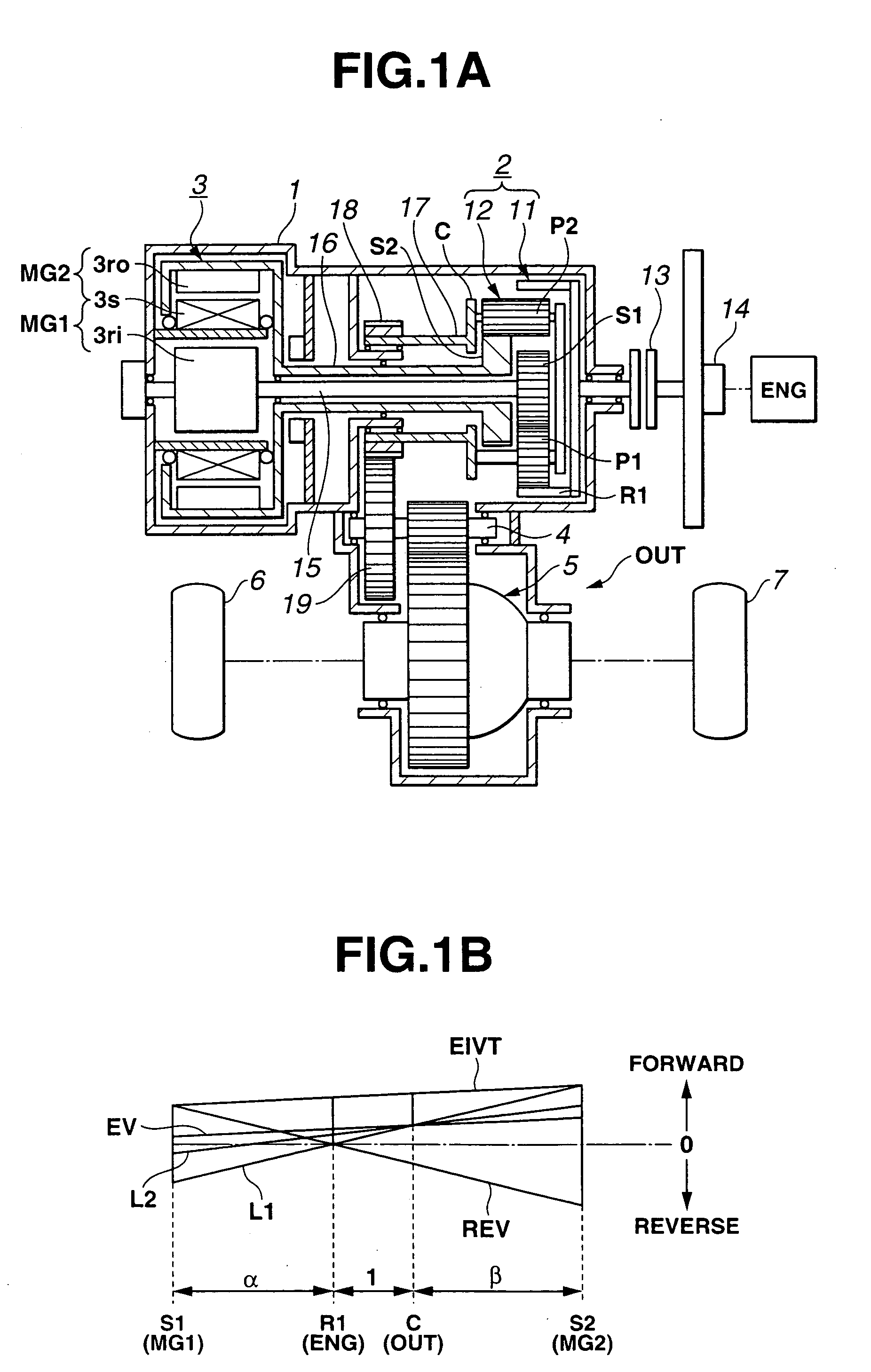 Hybrid transmission and mode-shift control for hybrid vehicle