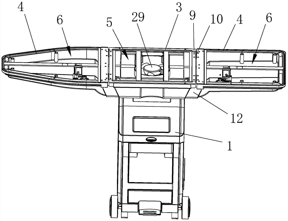 Foldable ironing board for ironing machine