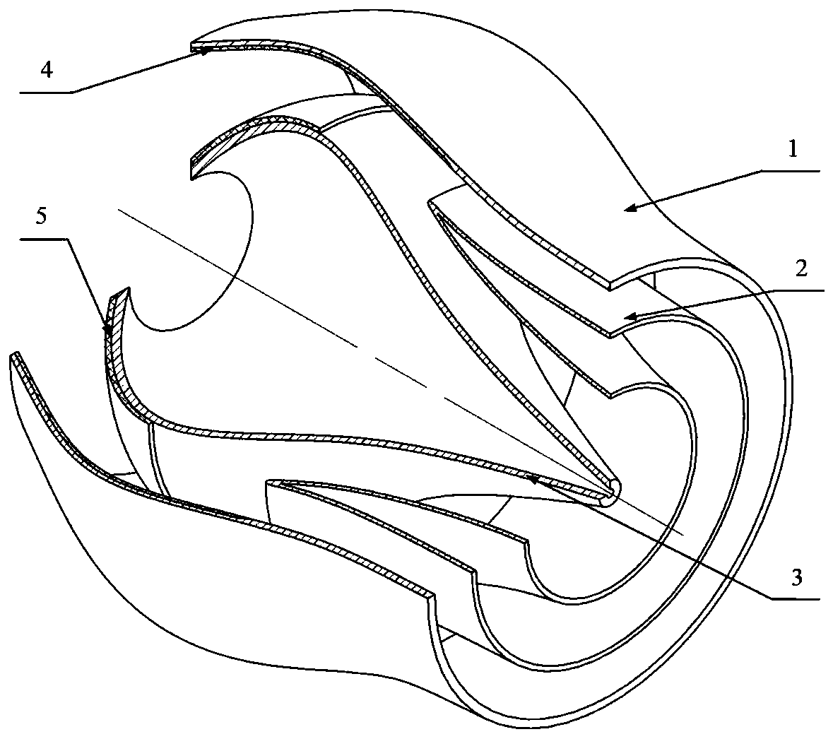 Integral inertial particle separator and aero-engine based on wall bounce characteristics