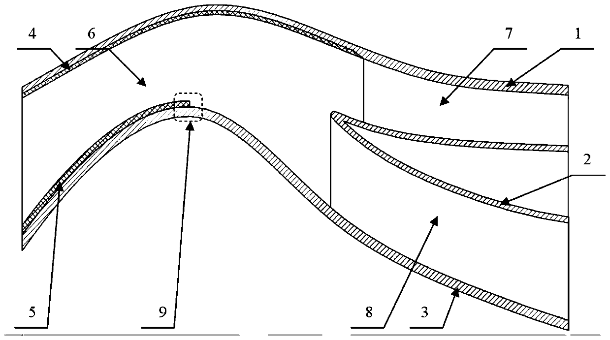 Integral inertial particle separator and aero-engine based on wall bounce characteristics