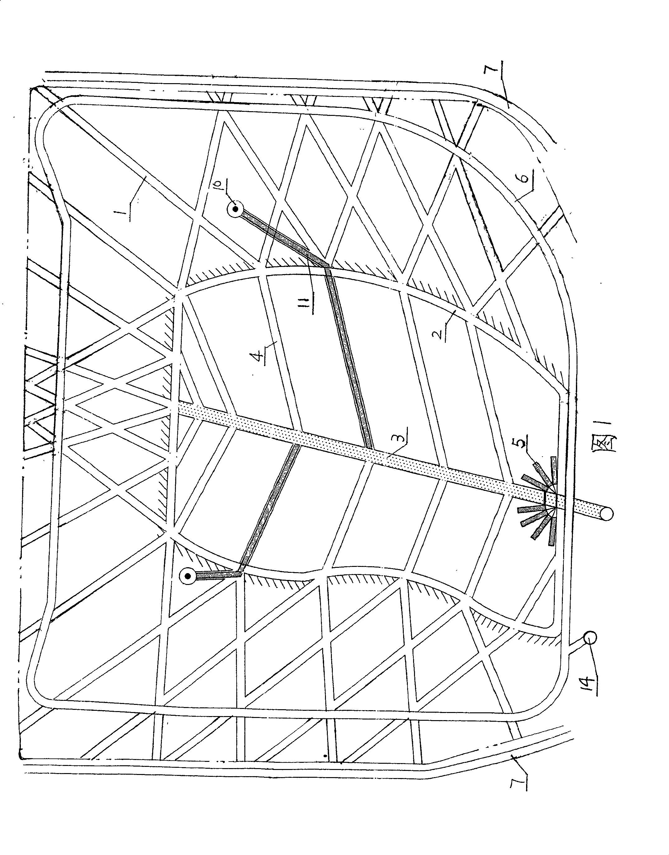 Reticular blind drainage method for groundwater of sanitary landfill for disposing house refuse