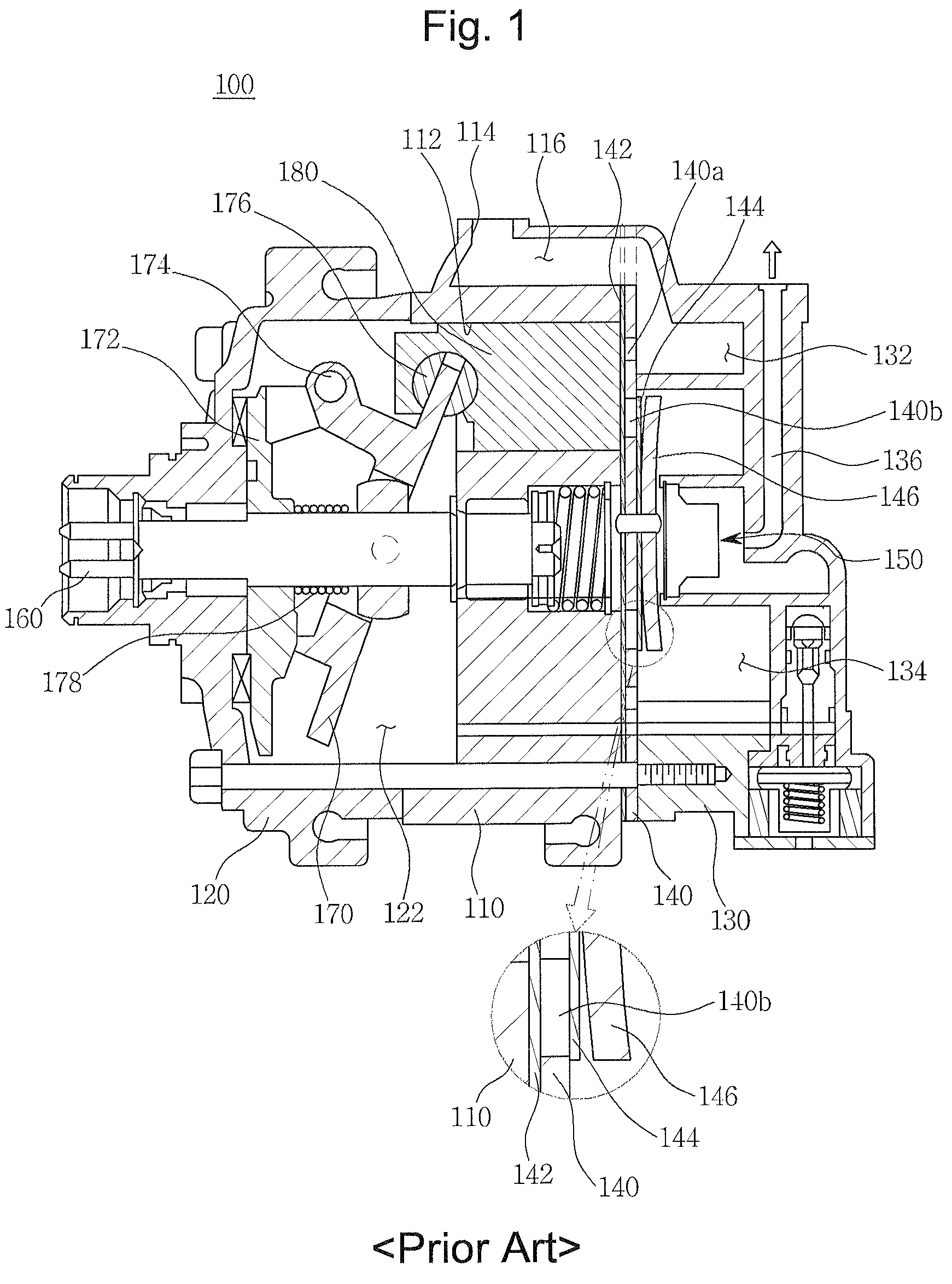 One-way valve of variable capacity compressor for vehicle