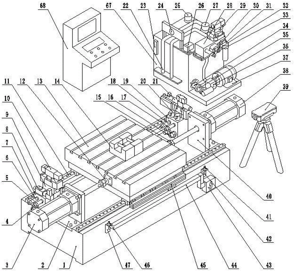 Reliability test apparatus and test method for electro-hydraulic servo feeding system